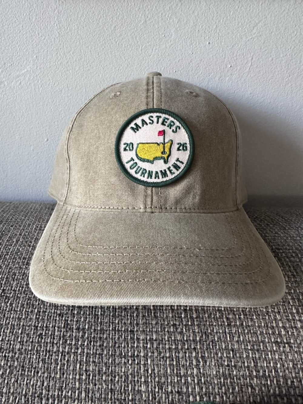 2026 Masters Khaki Baseball Cap with Tournament Patch
